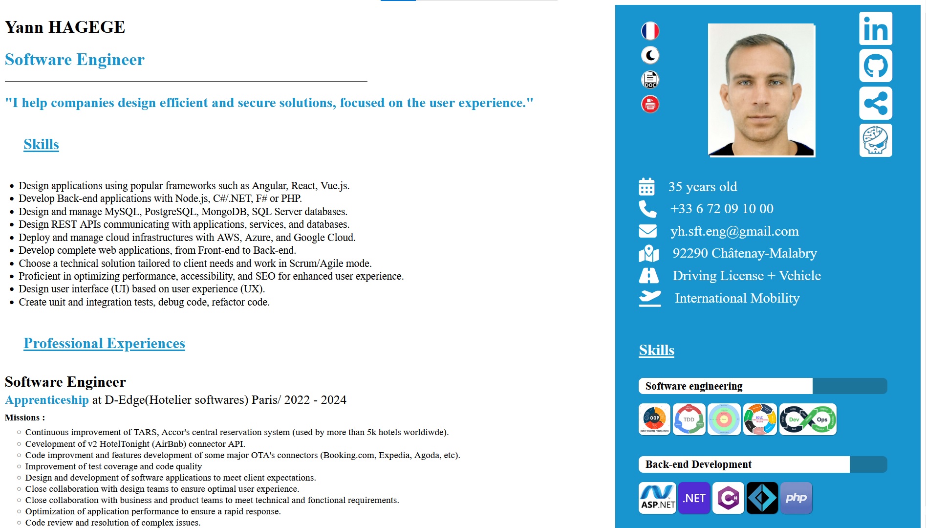 Image of the link to the project Resume